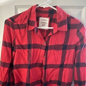 Plaid button down shirt Size S
